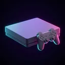 Illustration: eine Spielkonsole mit Gamepad davor