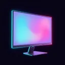 Illustration: ein Monitor mit leuchtendem Farbverlauf auf dem Bildschirm