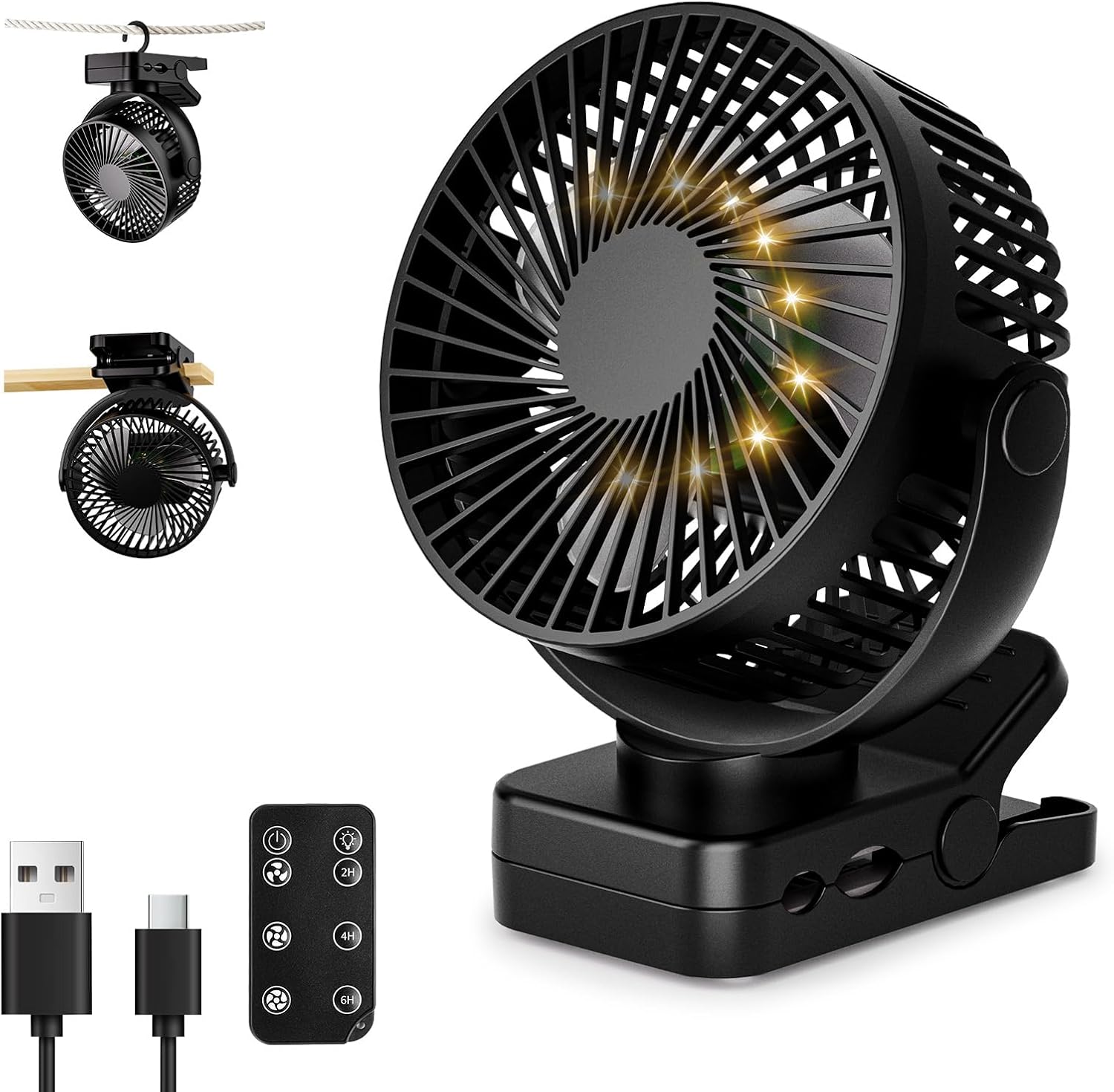 ELZO 12000mAh Camping und Tischventilator