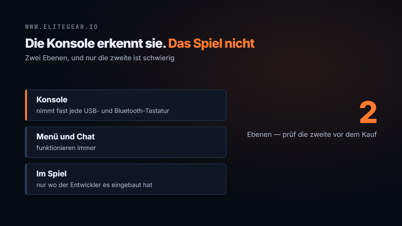 Zwei Ebenen nebeneinander: was die Konsole erkennt und was das Spiel zulässt