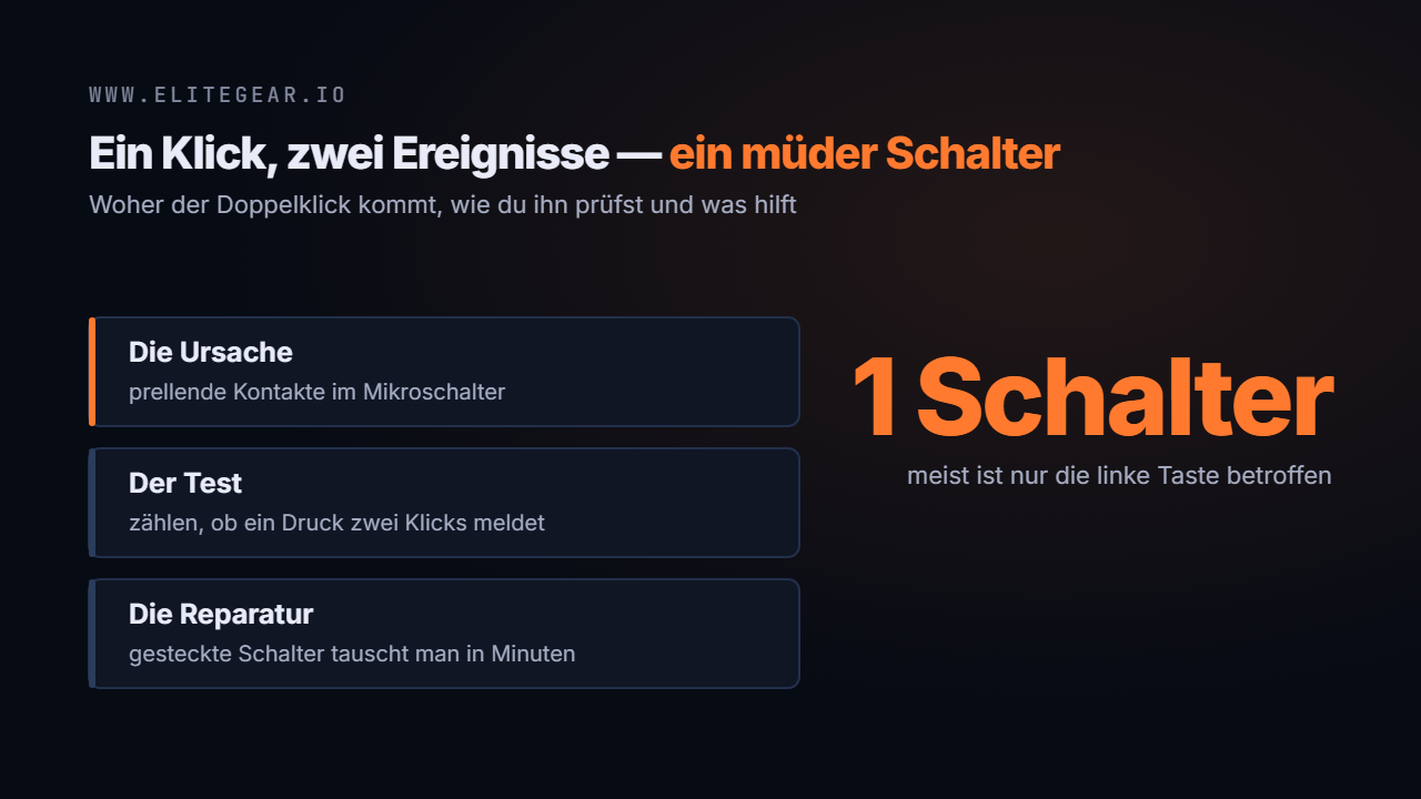 Ein Tastendruck erzeugt zwei Ereignisse, Ursache ist der prellende Mikroschalter